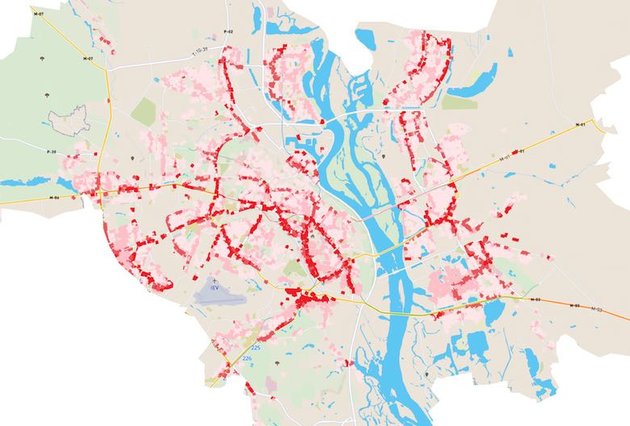 В Киеве создали карту шумового загрязнения города